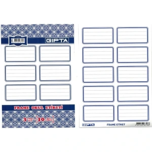 GIPTA FRAME OKUL ETİKETİ LACİVERT 3 YP. - 2946