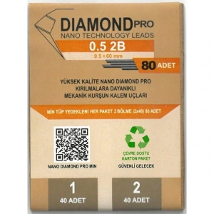 UNİ DIAMOND PRO NANO 80Lİ MİN 0.5 2B 60mm VERSATİL KALEM UCU  - TEKLİ