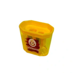 TMN 581992 GALATASARAY ÇİFT BIÇAKLI (GÖZLÜ) HAZNELİ DİKDÖRTGEN KALEMTRAŞ - (TEKLİ)