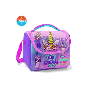 CORAL HIGH 11749 KIDS PEMBE MOR MILKSHAKE DONDURMA DESENLİ THERMO BESLENME ÇANTASI