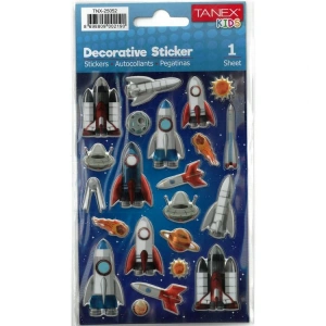 TANEX KIDS TNX-25052 DEKORATİF ETİKETLER - UZAY ROKETİ SERİSİ STICKER