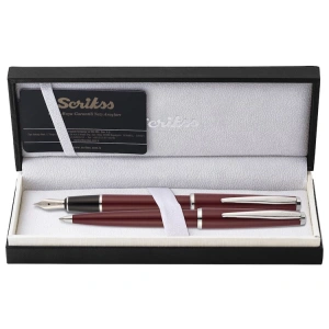 SCRIKSS 33 DOLMAKALEM+TUKENMEZ KALEM TAKIM BORDO KUTULU