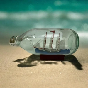 DK DK-249 GİFTZEN MASAÜSTÜ TÜP ŞİŞE DENİZ TEMALI 18 cm