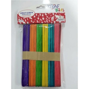 KRAF KIDS KK176 AHŞAP BÜYÜK BOY RENKLİ ÇUBUK 50Lİ