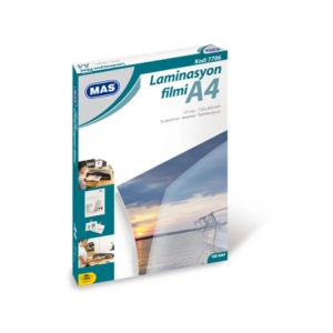 MAS 7706 LAMİNASYON FİLMİ 125 MİC.A4 100LÜ