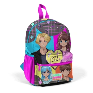 CORAL HIGH 23537 KİDS GRİ MAVİ PEMBE ANİME DESENLİ İKİ BÖLMELİ MİNİK YUVA SIRT ÇANTASI