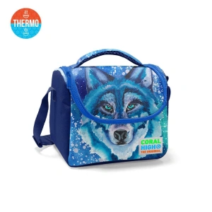 CORAL HIGH 11743 KİDS LACİVERT MAVİ KURT DESENLİ THERMO BESLENME ÇANTASI