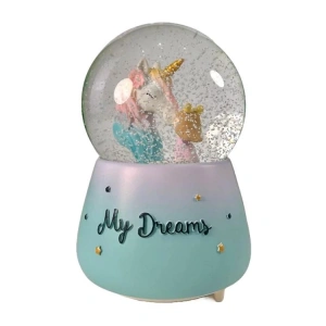 CEREN HDY0300 ORTA BOY HEDİYELİK MÜZİKLİ IŞIKLI KAR ATAN KAR KÜRESİ (PİLLİ) MY DREAMS UNICORN