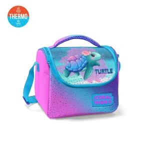 CORAL HIGH 11870 KIDS AÇIK PEMBE MAVİ KAPLUMBAĞA DESENLİ THERMO BESLENME ÇANTASI