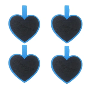 NEDİ  MANDAL BOŞ KARA TAHTA KALPLİ MAVİ 4 Ad  NEDİ-7026