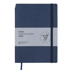 VICTORIAS JOURNALS 124-1461 14X20,5  KUKA GÜNLÜK AJANDA A5 - LACİVERT