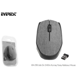 EVEREST KM-218 USB GRİ 2.4GHZ KUMAŞ YÜZEY KABLOSUZ MOUSE