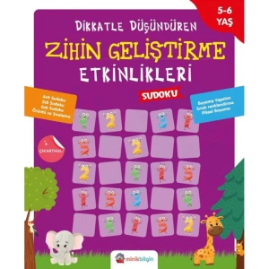 DİKKATLE DÜŞÜNDÜREN ZİHİN GELİŞTİRME ETKİNLİKLERİ 3 - SUDOKU 5-6 YAŞ