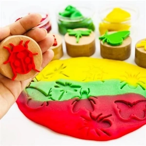 CHILDGEN - OYUN HAMURU AHŞAP DAMGA SETİ -  BÖCEKLER SETİ 6LI