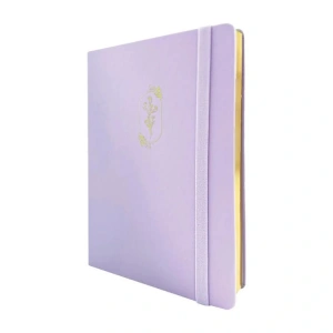 VICTORIAS JOURNALS 1654 BUJO VEGAN DERİ 14X21 160gr.96YP. ÇİZGİLİ DEFTER AÇIK MOR