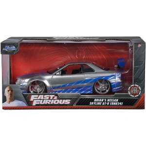 SİMBA JADA 3203058 FAST & FURIOUS 1:24 BRIANS NISSAN SKYLINE GT-R (R34) DIE CAST METAL TEKLİ ARABA KUTULU 8+