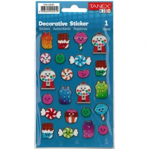 TANEX KIDS TNX-25087 DEKORATİF ETİKETLER - PUFFY ŞEKERLER SERİSİ STICKER - TEKLİ