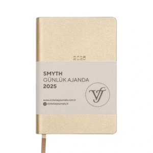 VICTORIAS JOURNALS 124-1481 14X20,5  SMYTH GÜMÜŞ YALDIZ KENARLI GÜNLÜK AJANDA A5 - GOLD