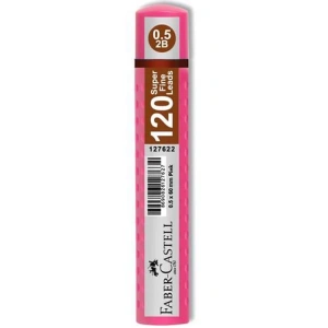 FABER CASTELL 120Lİ MİN 0.5 2B 60mm UÇ PEMBE TÜP
