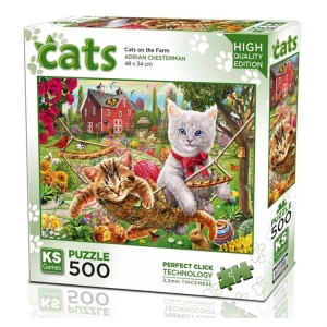 KS GAMES 20043  CATS ON THE FARM 48x34cm YAPBOZ/PUZZLE 500 PARÇA