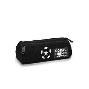 CORAL HIGH 11198 KIDS SİYAH FUTBOL DESENLİ ÜÇ BÖLMELİ KALEM ÇANTASI