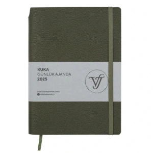 VICTORIAS JOURNALS 124-1463 14X20,5  KUKA GÜNLÜK AJANDA A5 - HAKİ