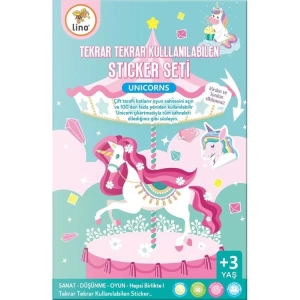 LİNO LS-402 TEKRAR TEKRAR KULLANILABİLEN STICKER SETİ  - UNICORN