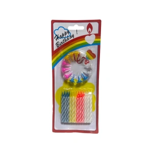 TEKNOPOİNT RENKLİ PASTA-DOĞUM GÜNÜ MUMU ALTLIKLI 24LÜ