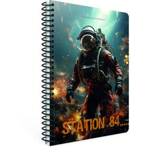 GIPTA STATION SPİRALLİ KARTON KAPAK A4 80YP. KARELİ  DEFTER