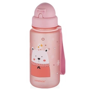 UZSPACE MATARA TRITAN SOFT TOUCH PİPETLİ 3024 400 ML GLOW PINK-SNOW MAN