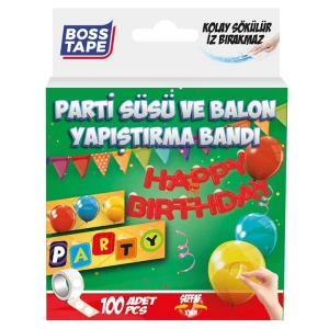 BOSS TAPE  BT-05017 ÖZEL BANT PARTİ SÜSÜ & BALON YAPIŞTIRMA BANDI ŞEFFAF10 MM YUVARLAK