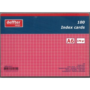 DEFFTER INDEX KARTI A6 PEMBE KARELİ