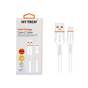 HYTECH HY-X460 1.2M 2.4A TYPE-C  DATA + HIZLI ŞARJ KABLOSU BEYAZ