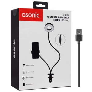 ASONİC AS-SF100 3,6 İNÇ TELEFON TUTUCULU YOUTUBER & MAKYAJ HALKA LED IŞIK