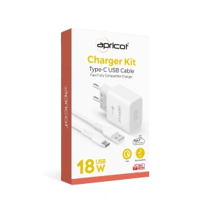 APRICOT AP-U310T 18W 3.4A TYPE-C + EV ŞARJ ADAPTÖRÜ SETİ BEYAZ