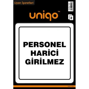 CREA UNIQO UYARI ETİKETİ - PERSONEL HARİCİ GİRİLMEZ 2Lİ  1410