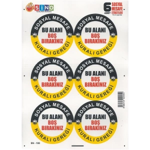 SİNO SN-100 OTURMA DÜZENİ UYARI ETİKETİ 6LI