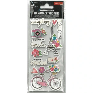 TANEX HANDMADE TNX-28003 DEKORATİF ETİKETLER - EYFEL KULESİ-2 SERİSİ STICKER - TEKLİ