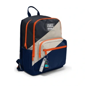 CORAL HIGH 23693 KIDS LACİVERT KOYU GRİ BEJ RENKLİ DÖRT BÖLMELİ SIRT ÇANTASI