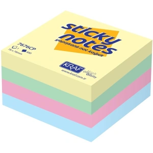 KRAF 7676CP YAPIŞKANLI NOT KAĞIDI KÜP 76X76 400yp. PASTEL