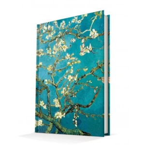 DEFFTER ART OF WORLD / VAN GOGH - ALMOND BLOSSOM 14X20 SERT KAPAKLI ÇİZGİLİ DEFTER 96 YP