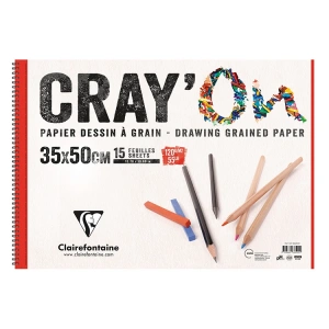 ESMO CD 966500 CLAIREFONTAINE CRYON 35x50cm SPİRALLİ ÇOK AMAÇLI ÇİZİM BLOK 120gr 15yp