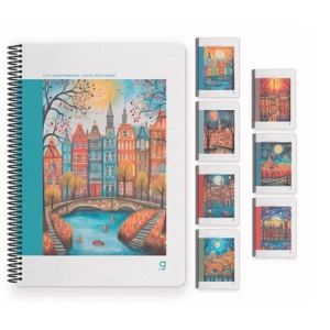 GIPTA CITY SPİRALLİ SERT KAPAK DEFTER 17X24 80YP. ÇİZGİLİ DEFTER