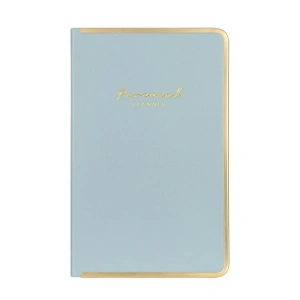 VICTORIAS JOURNALS MONACO 0232 VEGAN DERİ SERT KAPAK 13x21 100gr.160 SYF. PLANNER ÇİZGİLİ DEFTER AÇIK MAVİ