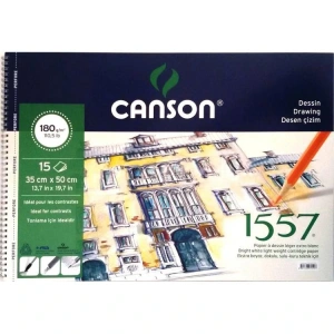 CANSON 1557 RESİM VE ÇİZİM DEFTERİ SPİRALLİ 35x50 180GR. 15YP.