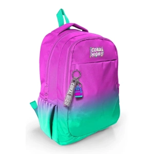 CORAL HIGH 23664 KIDS PEMBE SU YEŞİLİ RENK GEÇİŞLİ ÜÇ BÖLMELİ OKUL SIRT ÇANTASI