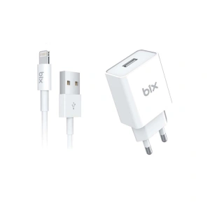 BIX BX-L10TA 10W SEYAHAT ADAPTÖRÜ + 1 Mt 2.1A LIGHTNING ŞARJ KABLOSU