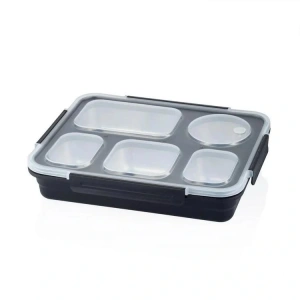 VAGONLİFE PASLANMAZ ÇELİK BÖLMELİ YEMEK KABI - LUNCH BOX  BL50122 1600 ML (1.6L) SİYAH