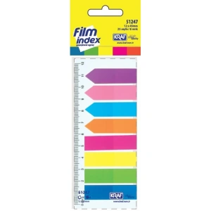 KRAF 51247 İNDEX FİLM (PP) 12x45mm. 8 RENKx25yp.POP-UP PASTEL BAYRAK&OK ŞEKLİLLİ YAPIŞKANLI AYRAÇ