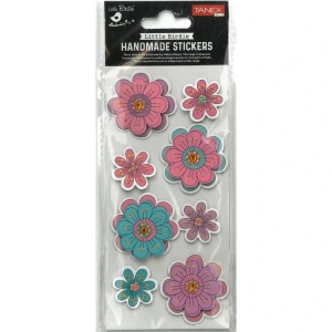 TANEX HANDMADE TNX-28030 DEKORATİF ETİKETLER - TAŞLI ÇİÇEK SERİSİ STICKER - TEKLİ